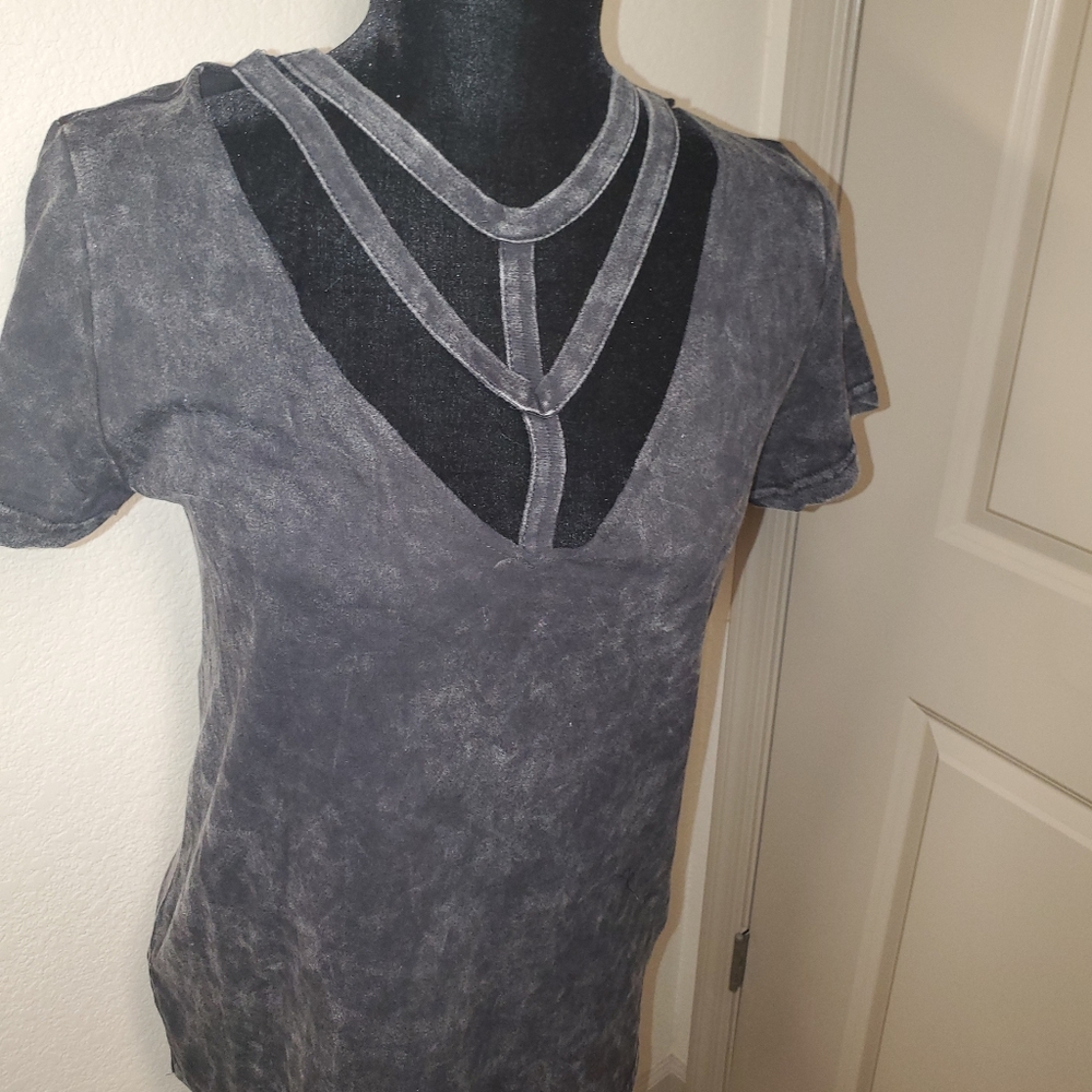Sexy Black Short SleeveJersey Knit top - Picture 2 of 8